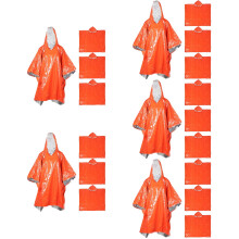 20Stk Wiederverwendbarer Regenponcho Orange Erwachsene Camping