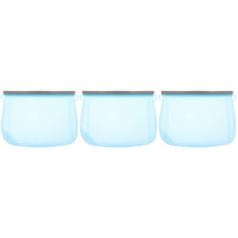 3Stk Bpa-Freie Blaue Silikon Snack- Und Sandwichbeutel Für Kühlschrank
