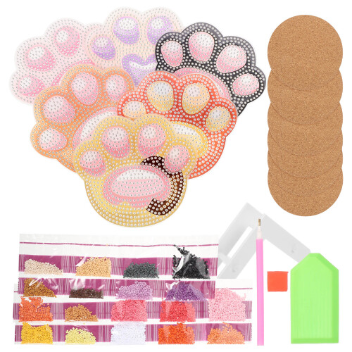 2Sets Abnutzungsfeste Acryl Untersetzer DIY Set Mit Diamant 1