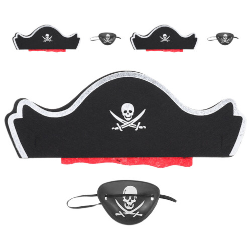 24 Pièces Ensemble De Chapeau De Pirate Cache-Œil Pour Enfant 2
