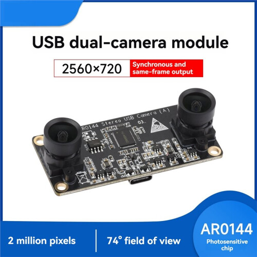 2MP Dual-Camera Module AR0144 Sensor 2560x720 USB 2.0 Simultaneous Frame-By-Frame Output 1