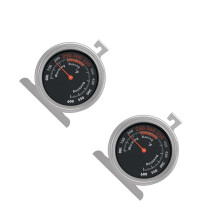 2Pcs Kitchen Temperature Monitor Oven Thermometer Easy Read, Silver