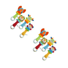 8Pièces Jouets Bébé Hochet Peluche Animaux Multicolores