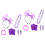 2Pièces Accessoires Violets 80S Filet Bandeau Soirée 1
