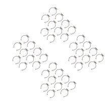 40Pcs Silver Finger Ring Jewelry Base Metal Ring Blanks for DIY
