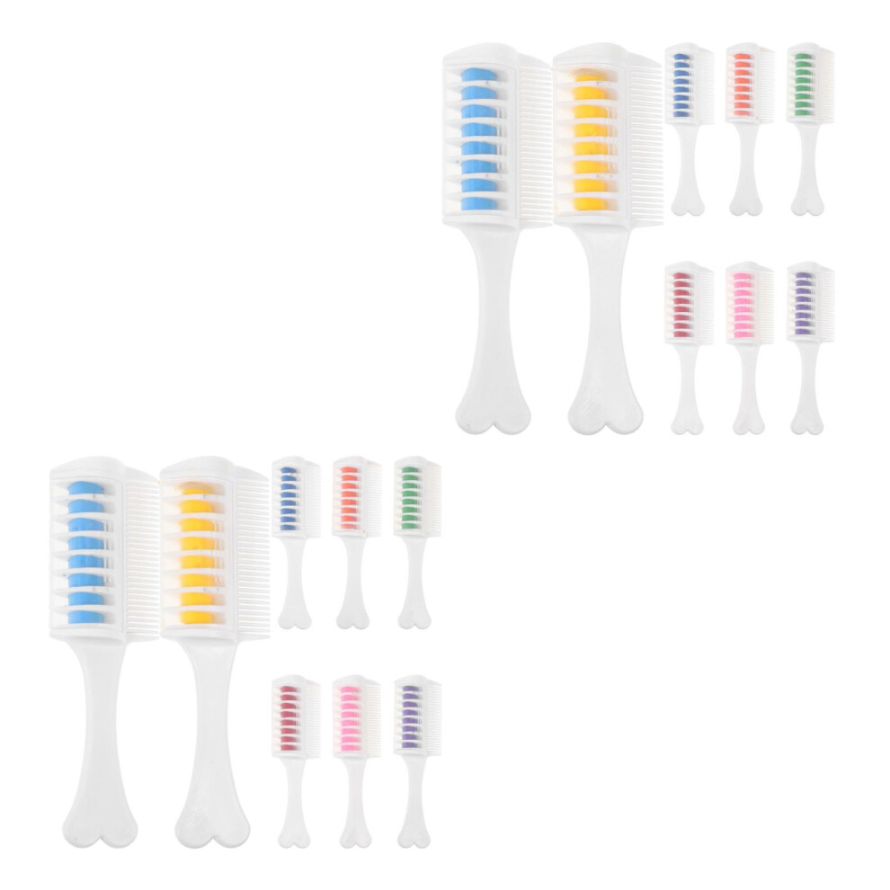 Solustre 16Pcs Washable Hair Chalk Combs With Protective Cover For Easy Dyeing