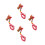 4Pièces Instruments Mini Bois Colliers Bijoux Multicolores 1