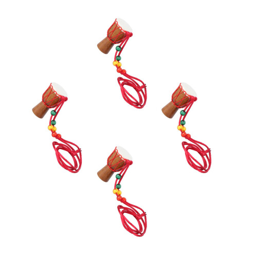 4Pièces Instruments Mini Bois Colliers Bijoux Multicolores