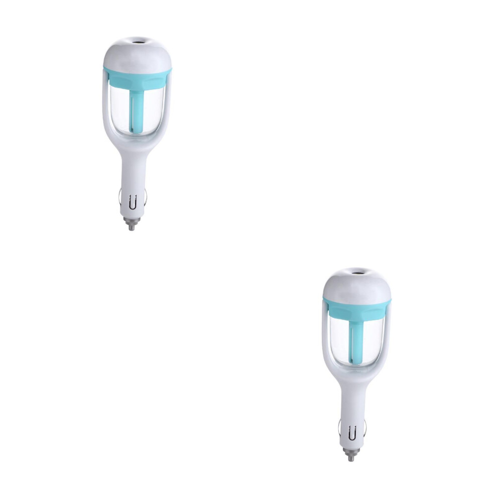 2Pcs Car Air Humidifier Aroma Diffuser With 180 Rotating Mist Blue 3701027363617