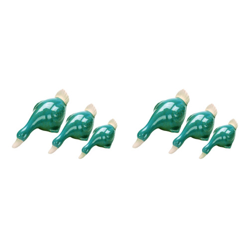 6Pcs Blue Ceramic Drinking Water Duck Statues Home Desk Figurines