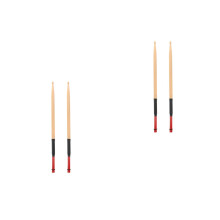 2Pairs Red Wooden Drumsticks for Drums Durable Maple Percussion Sticks