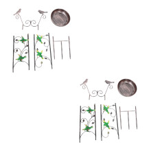 2Stk Outdoor Vogelbad Mit Pflanzenranken Und Eisengestell,