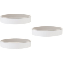 3Pcs Round White Rotatable Makeup and Spice Storage Tray PP