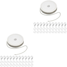 2Sets DIY Schmuckketten Eisen Mit Hummerverschluss in Silber