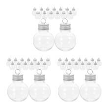 72Pcs Clear Fillable Baubles Plastic Bottles with Lids for DIY Decor