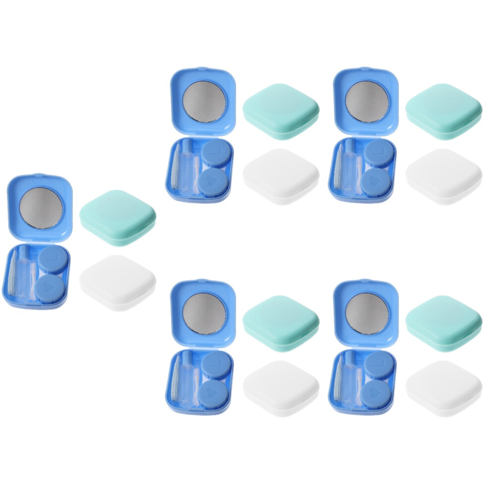 Ohphcall 15Sets Small Portable Contact Lens Case Kit With Mirror And Tweezers