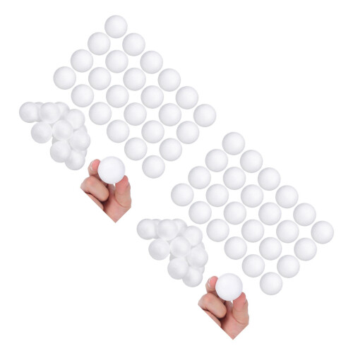 200Pcs White Solid Polystyrene Balls for Christmas Wedding Decorations