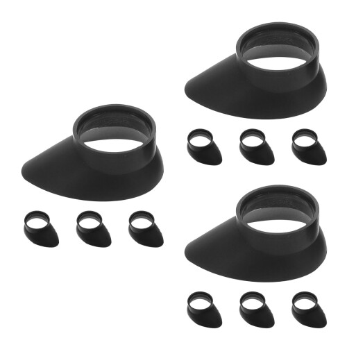 12Pcs Black Rubber Binocular Eye Cups Soft Microscope Eyepiece Covers