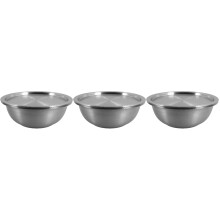 3Sets Large Stainless Steel Mixing Bowls Vegetable Wash Basins Silver