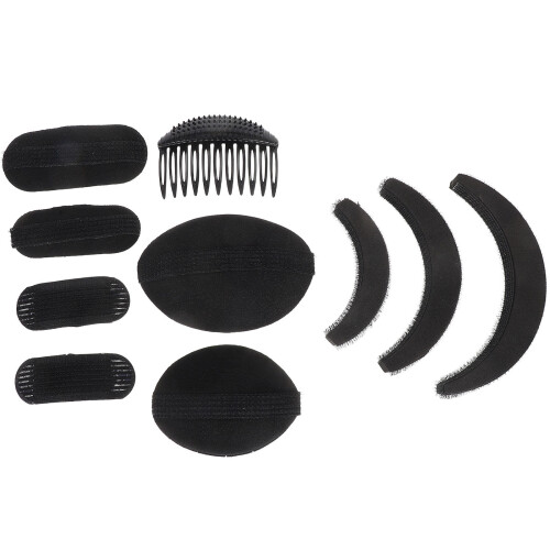 2Sets Durable Black Hair Styling Sponge Accessories for Volume Boost