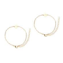 2Pcs Women Anklet Bracelet Adjustable Link Chain