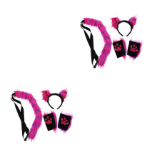 2Ensembles Accessoires Cosplay Ensemble Oreilles De Chat Coloré Pour Femme