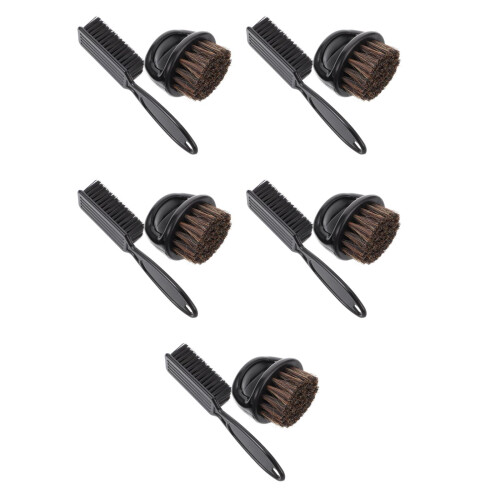 5Sets Black Plastic Beard Styling Brush Kit with Neck Duster for Men