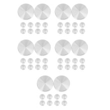 50Pièces Rondelles Aluminium 30Mm Argentées, Kit Support Table Meuble