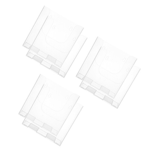 6Pièces Porte-Brochures Mural En Transparent Multi-Usage