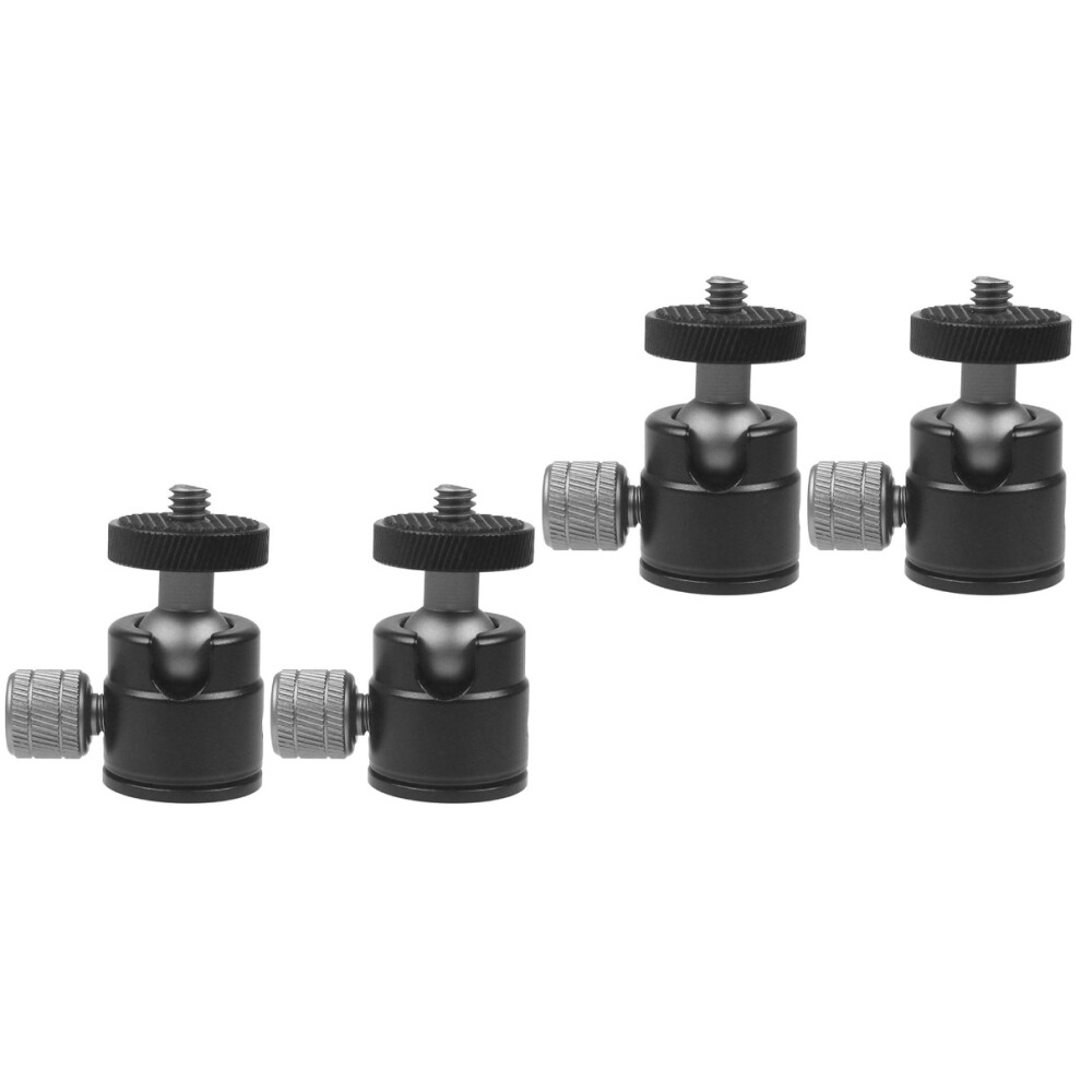 4Pcs Aluminum Alloy Camera Projector Ball Head Tripod Adapter Black 3701027344449
