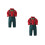 2Ensembles Costume Fête Rouge Chemise 1