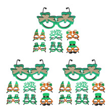 21Pc St Patricks Day Party Glasses Shamrock Theme Green Hat Props