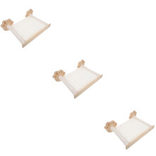 3Pcs Wall Mounted Cat Hammock Bed Durable Wood Soft Fabric Assorted
