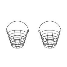 2Pcs Large Capacity Iron Golf Ball Storage Basket Dark Green Outdoor
