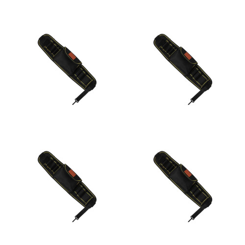 4Pcs Durable Black Carpenter Tool Belt Pouch with Pocket for Storage
