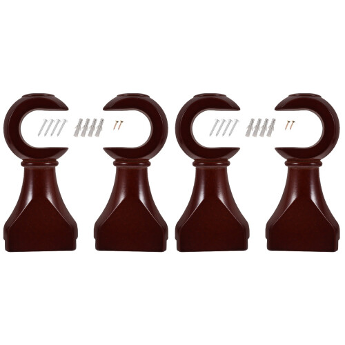 4 Pcs Wood Curtain Rod Bracket Support Rack