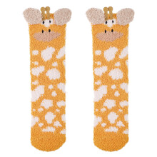 2Pièces -Mollet Corail Orange Motif Girafe Hiver