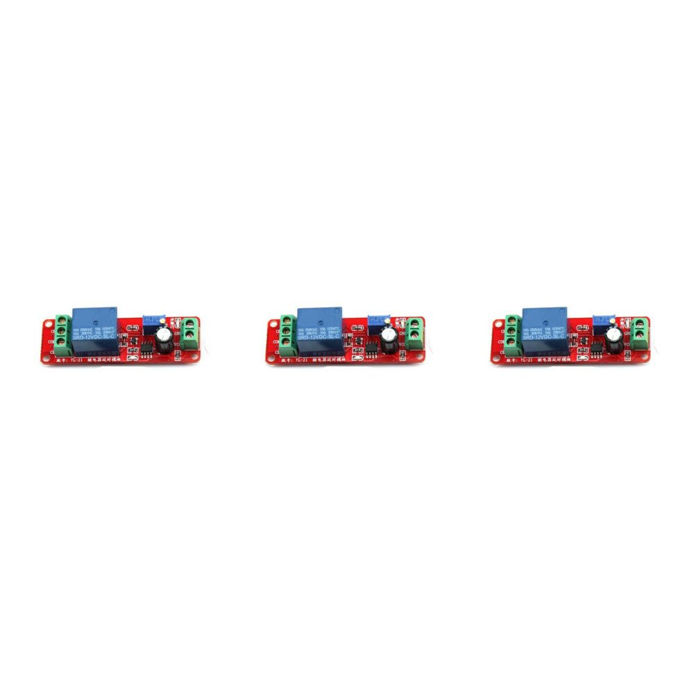 3Pcs Ne555 Delay Timer Relay Module Adjustable 0-10S Multi Color Dc12v 3703108481791