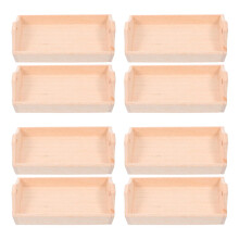 8Pièces Plateau Miniature En Bois Khaki Pour Maison De Cuisine