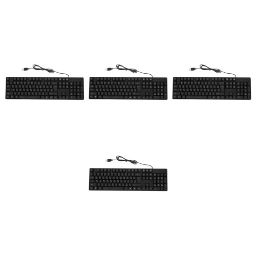 4Pcs Wired USB Electronic Keyboard with Numeric Keypad for Gaming