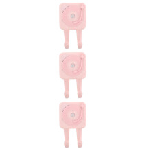 3Pcs Pink Wall Key Hooks ABS Smart Reminder Home Utility Alert