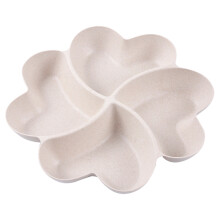 2Pcs White Multi-Grid Fruit Plate Snack Storage Tray for Home