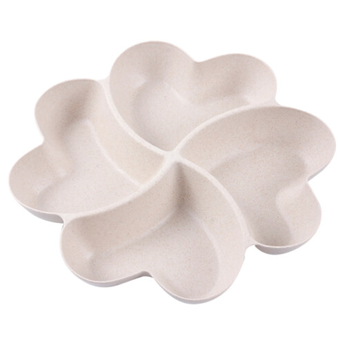 2Pcs White Multi-Grid Fruit Plate Snack Storage Tray for Home