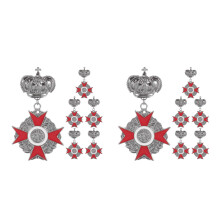 12Pcs Multi Alloy Royal Crown Brooch Men Vintage Medal Badge for Suits