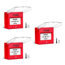 3PiÚces Bouton Déclencheur Incendie Rouge Plastic