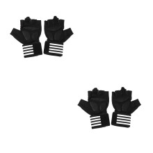 2Paires De Sport Noir Demi-Doigts Antidérapants Pour Musculation
