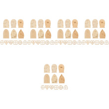 240Pcs DIY Wood Graffiti Boards Khaki Fairy House Door Chips