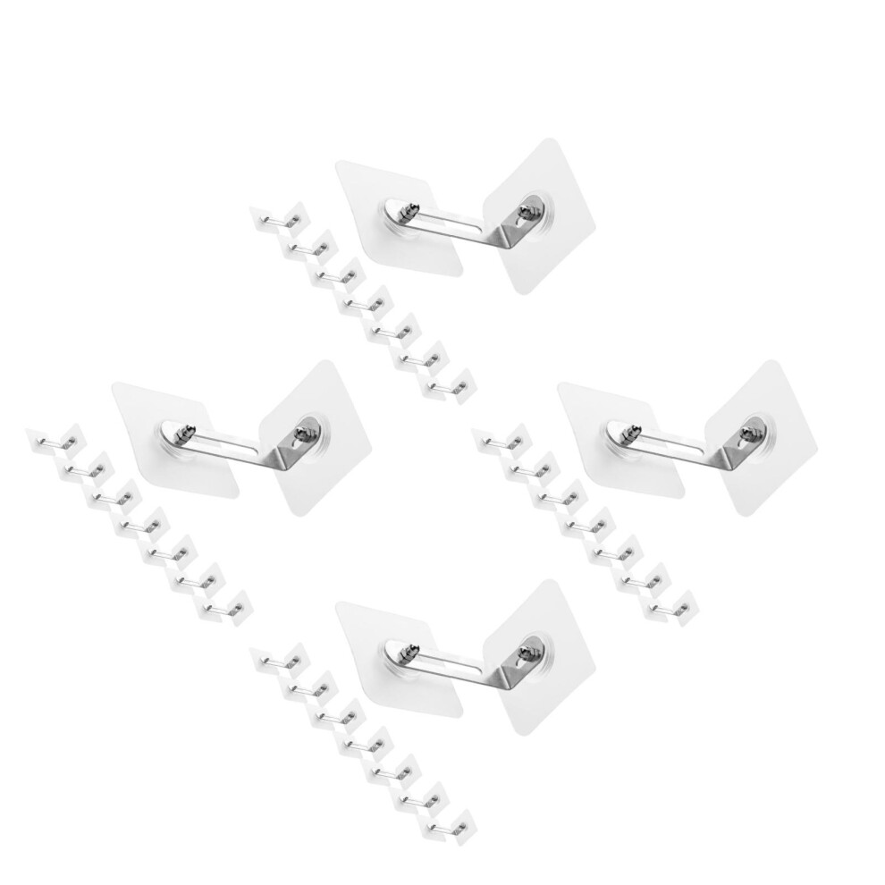 32Pcs Durable Clear Adhesive Furniture Wall Anchors For Home Safety Vaguelly