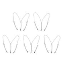 5Pcs Trendy White Pearl Suspenders for Women Skirts and Pants