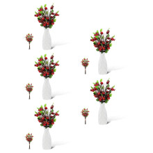 5Sets Künstliche Rote Stiele Für Hochzeit Und Party